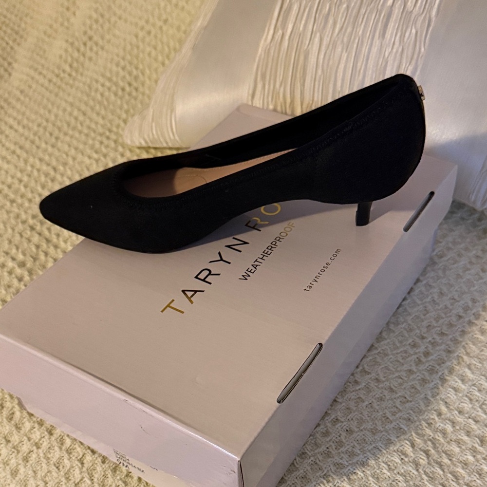 Taryn Rose Black Suede Heels